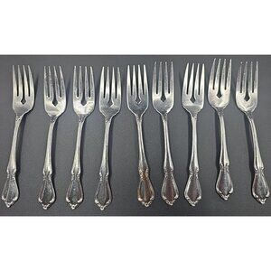 Lot of 9 Oneidacraft Deluxe Chateau Stainless Salad Forks Replacements Flatware
